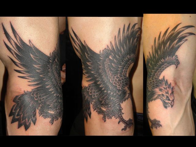 腕,鳥タトゥー/刺青デザイン画像