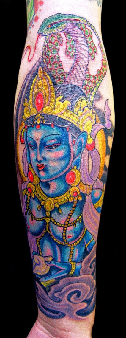 人物,カラー,女性,蛇タトゥー/刺青デザイン画像