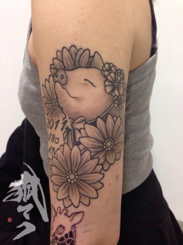 肩,動物タトゥー/刺青デザイン画像