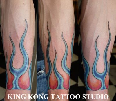 腕,手首,男性,炎,カラータトゥー/刺青デザイン画像