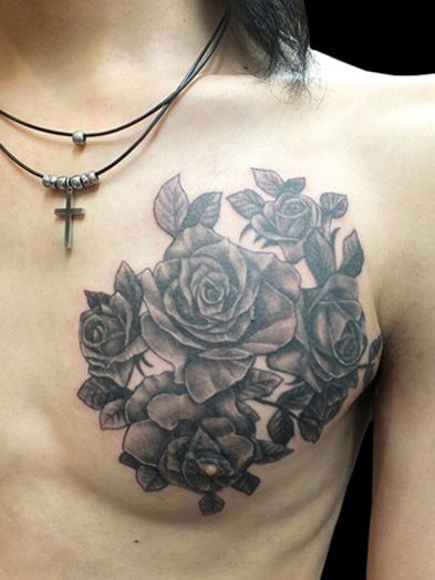 薔薇,ブラック＆グレイ,ブラック＆グレー,ブラック＆グレイタトゥー/刺青デザイン画像