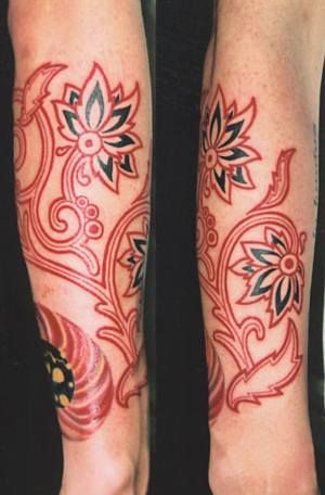 腕,トライバル,カラータトゥー/刺青デザイン画像