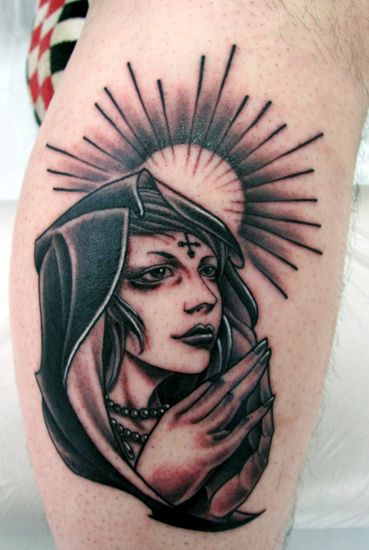 マリア,宗教,太陽タトゥー/刺青デザイン画像