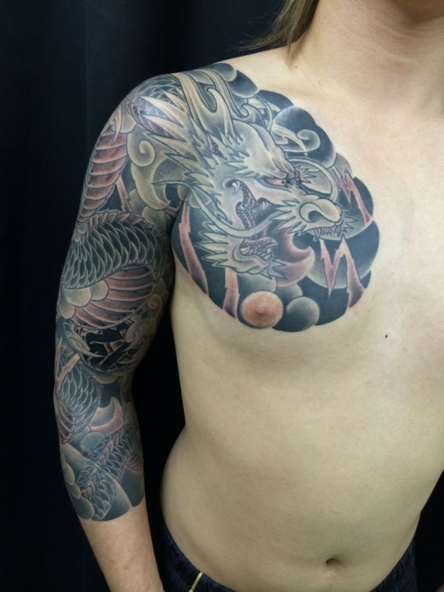 龍,腕,関西彫タトゥー/刺青デザイン画像