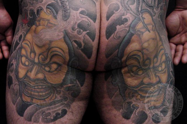 尻,額,面,カラータトゥー/刺青デザイン画像