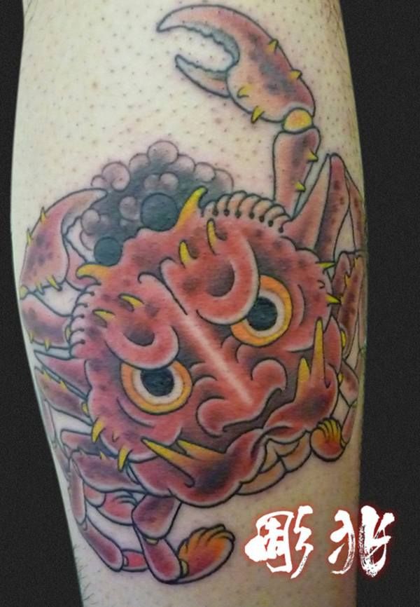 足,蟹,カラータトゥー/刺青デザイン画像