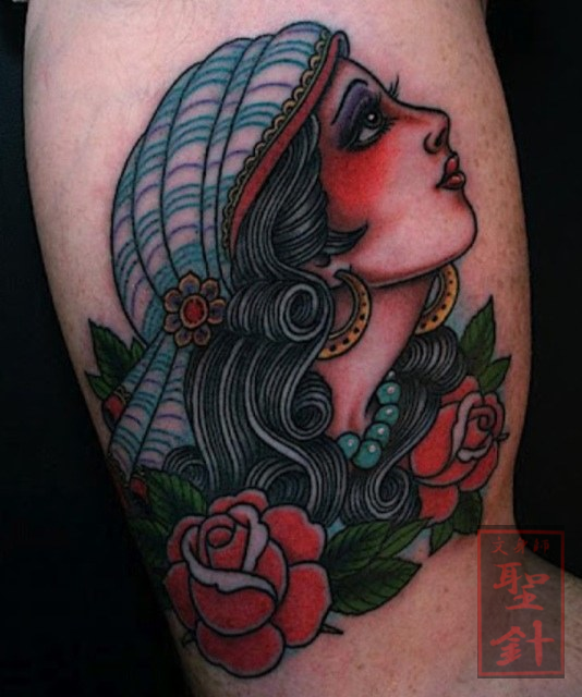 腕,女,美女,カラータトゥー/刺青デザイン画像