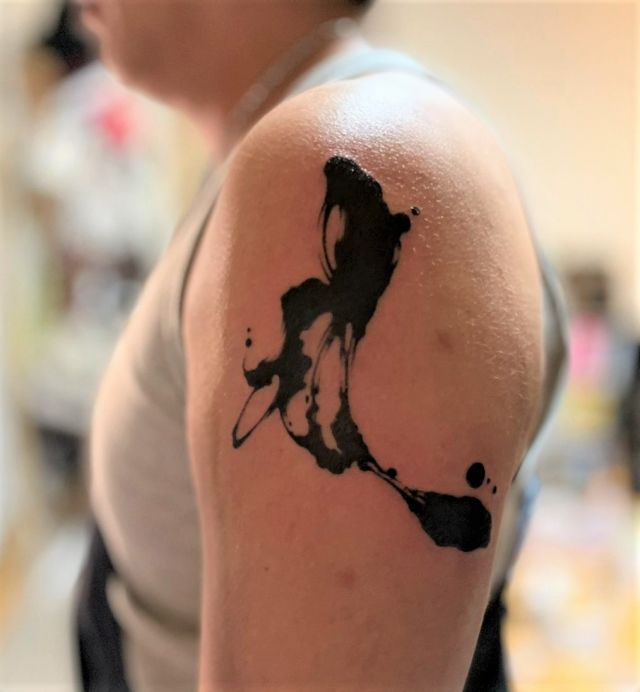 腕,梵字,ブラック＆グレイタトゥー/刺青デザイン画像