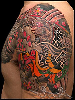 男性,額,妖怪,カラータトゥー/刺青デザイン画像
