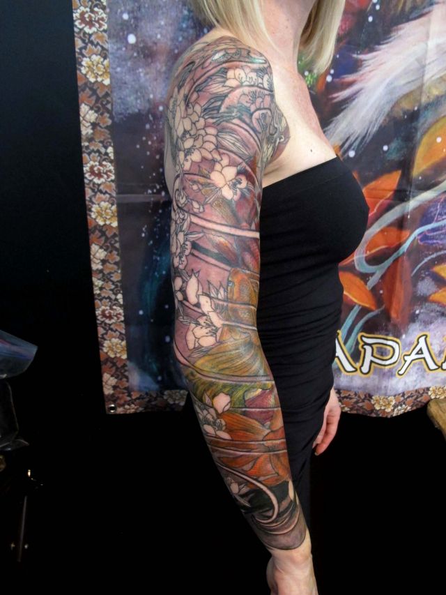 腕,カラー,女性タトゥー/刺青デザイン画像