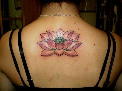 女性,背中,百合,ワンポイントタトゥー/刺青デザイン画像