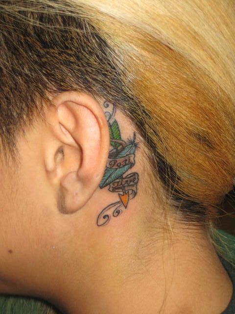耳,羽,矢,カラータトゥー/刺青デザイン画像