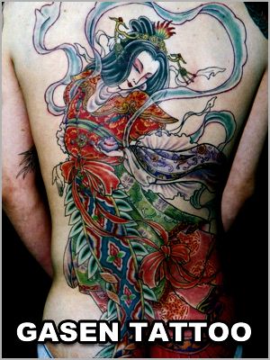 背中,抜き,人物タトゥー/刺青デザイン画像