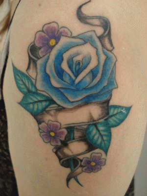 女性,腕,薔薇,桜タトゥー/刺青デザイン画像