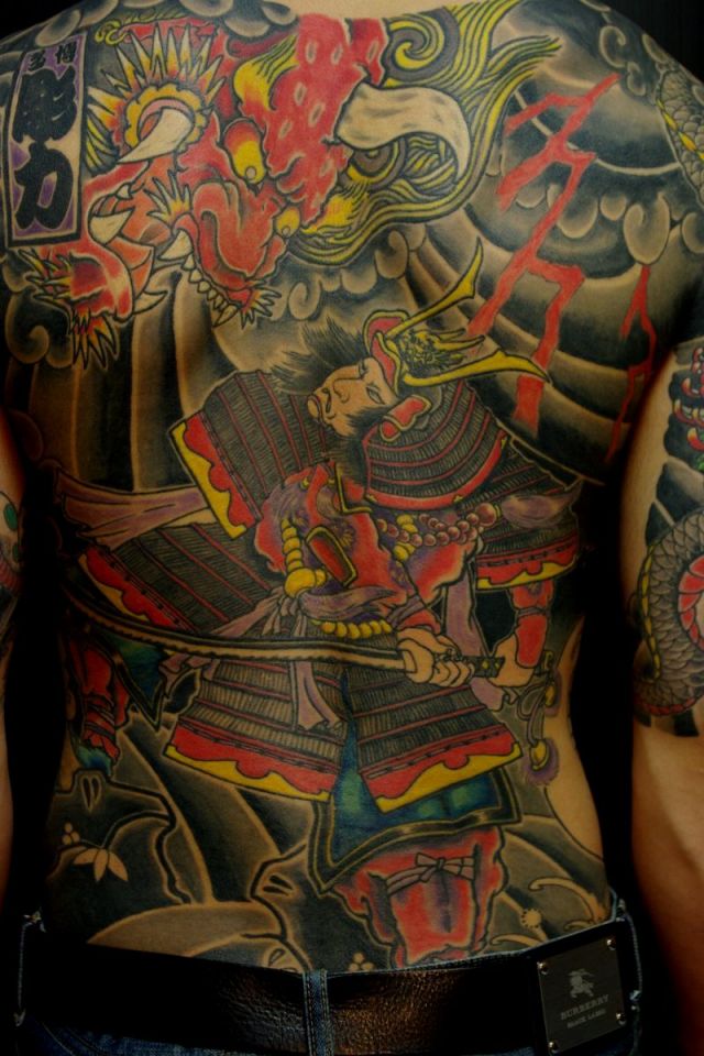 背中,額,人物,鬼タトゥー/刺青デザイン画像