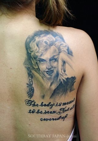 女性,背中,人物,文字タトゥー/刺青デザイン画像