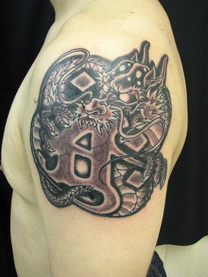 龍,梵字,腕,熊本タトゥー/刺青デザイン画像