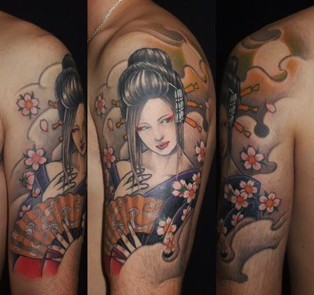 腕 カラー 花魁のタトゥーデザイン タトゥーナビ