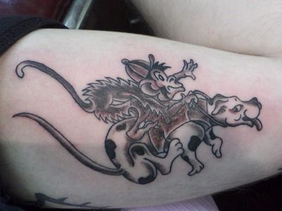肩,猿,犬,動物タトゥー/刺青デザイン画像