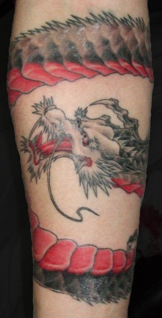 腕,男性,龍,カラータトゥー/刺青デザイン画像