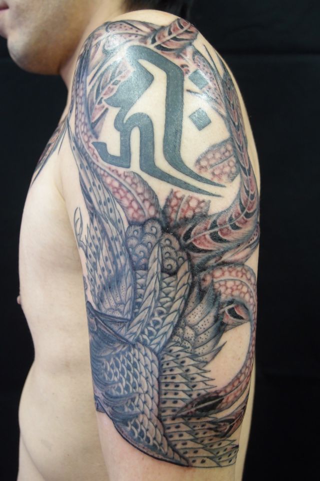 鳳凰,腕,梵字タトゥー/刺青デザイン画像