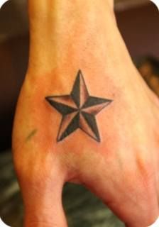 手,星,スター,ブラック＆グレータトゥー/刺青デザイン画像