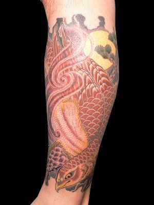 足,鳥,月,動物タトゥー/刺青デザイン画像