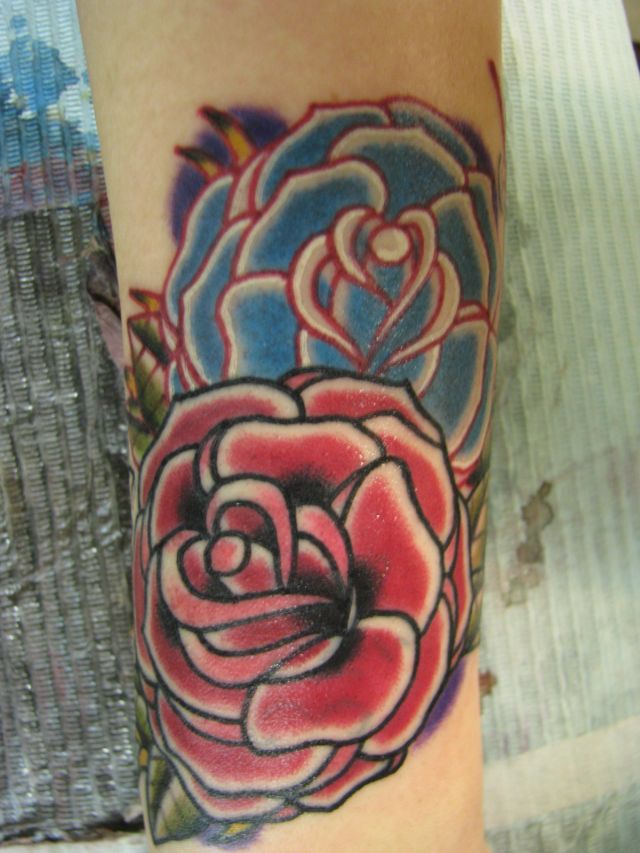 薔薇,バラ,熊本,カバーアップ,花タトゥー/刺青デザイン画像