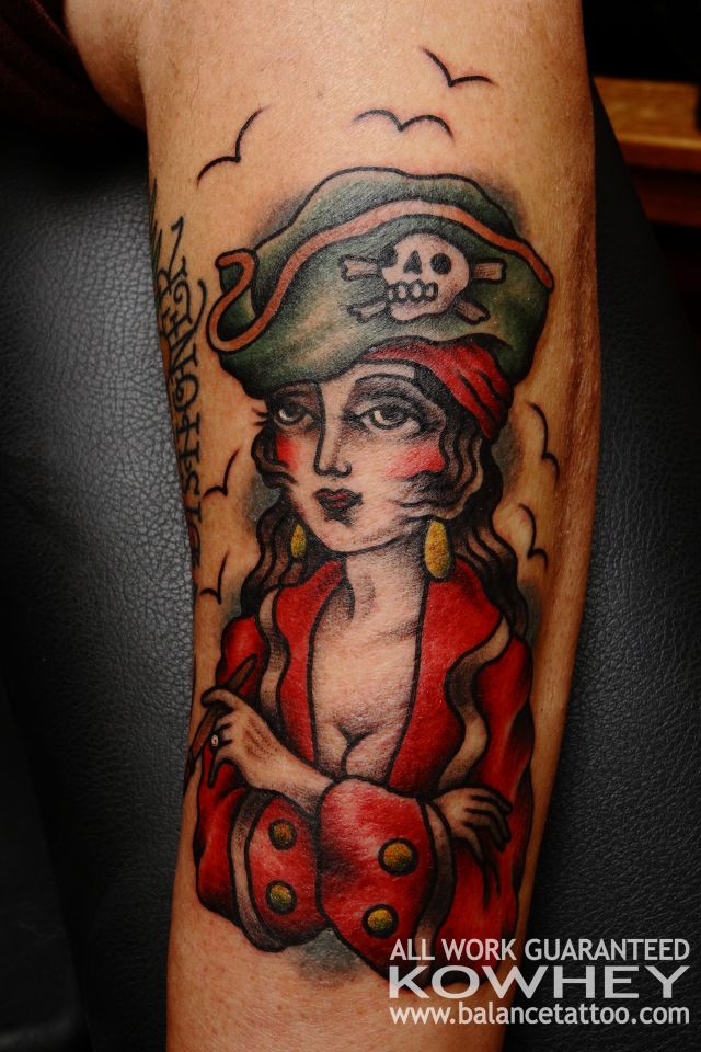 海賊,女性,カラータトゥー/刺青デザイン画像