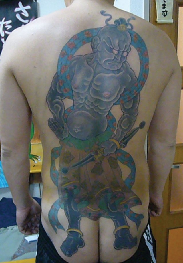 金剛力士,背中,カラー,抜きタトゥー/刺青デザイン画像