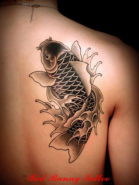 鯉,背中タトゥー/刺青デザイン画像