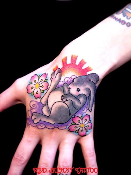 兎,動物タトゥー/刺青デザイン画像