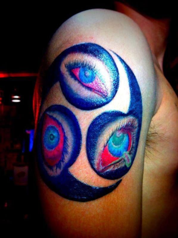 腕,目,目玉,カラータトゥー/刺青デザイン画像