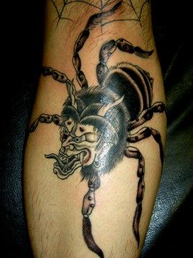 腕,足,腰,般若,蜘蛛,ブラック＆グレイ,ブラック＆グレータトゥー/刺青デザイン画像