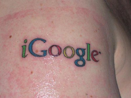 iGoogleのロゴタトゥー